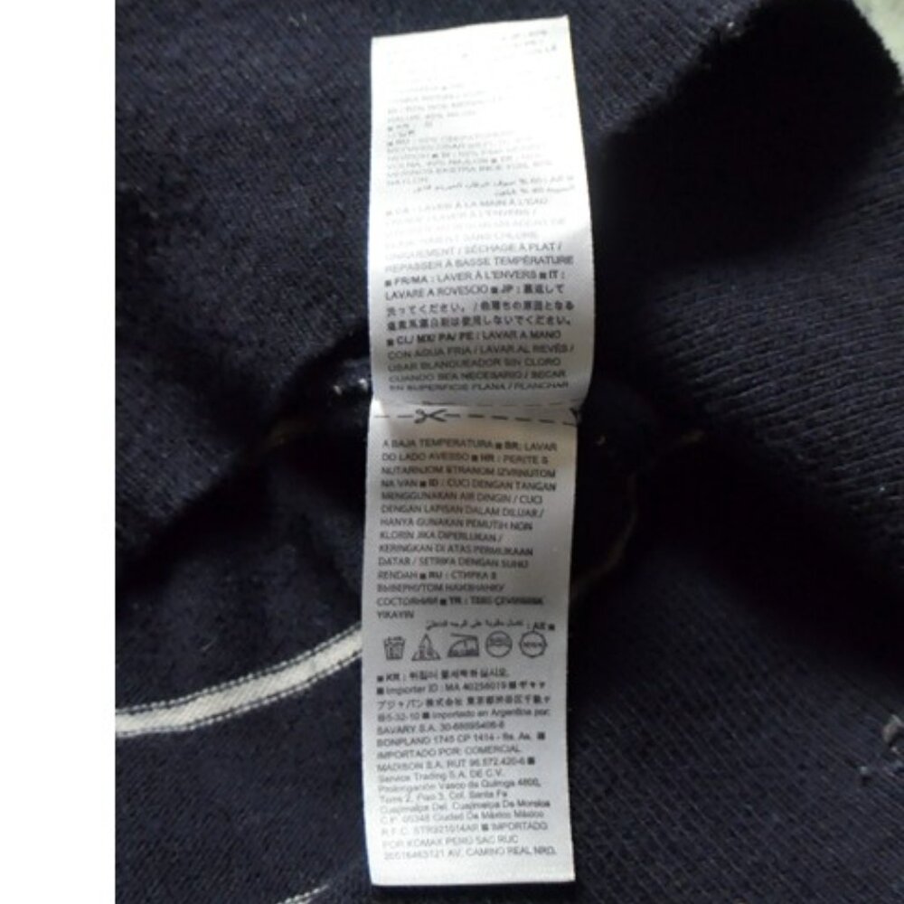 Banana Republic Sweater Lips Embroidery Women Navy stripes XS petite nautical - Picture 8 of 9